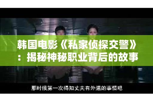 韩国电影《私家侦探交警》：揭秘神秘职业背后的故事