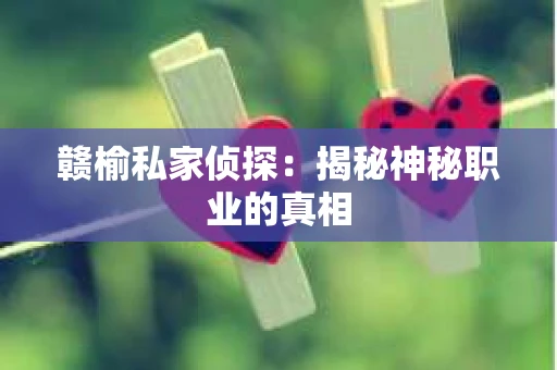 赣榆私家侦探：揭秘神秘职业的真相