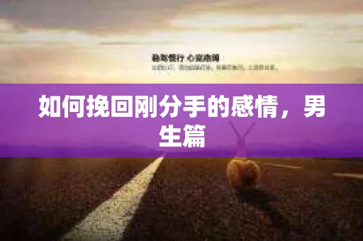 如何挽回刚分手的感情，男生篇